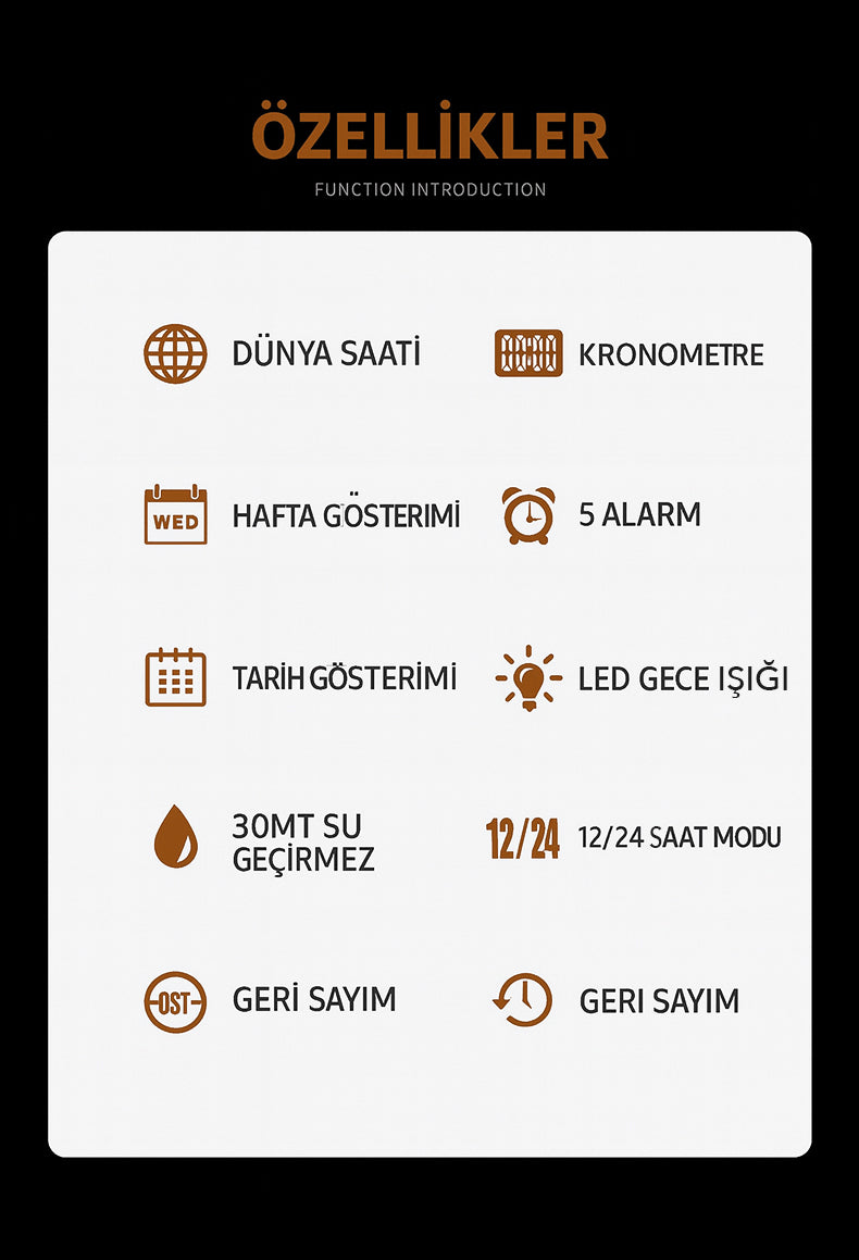 Skmei Premium ChronoLED | Lüks Su Geçirmez Erkek Kol Saati