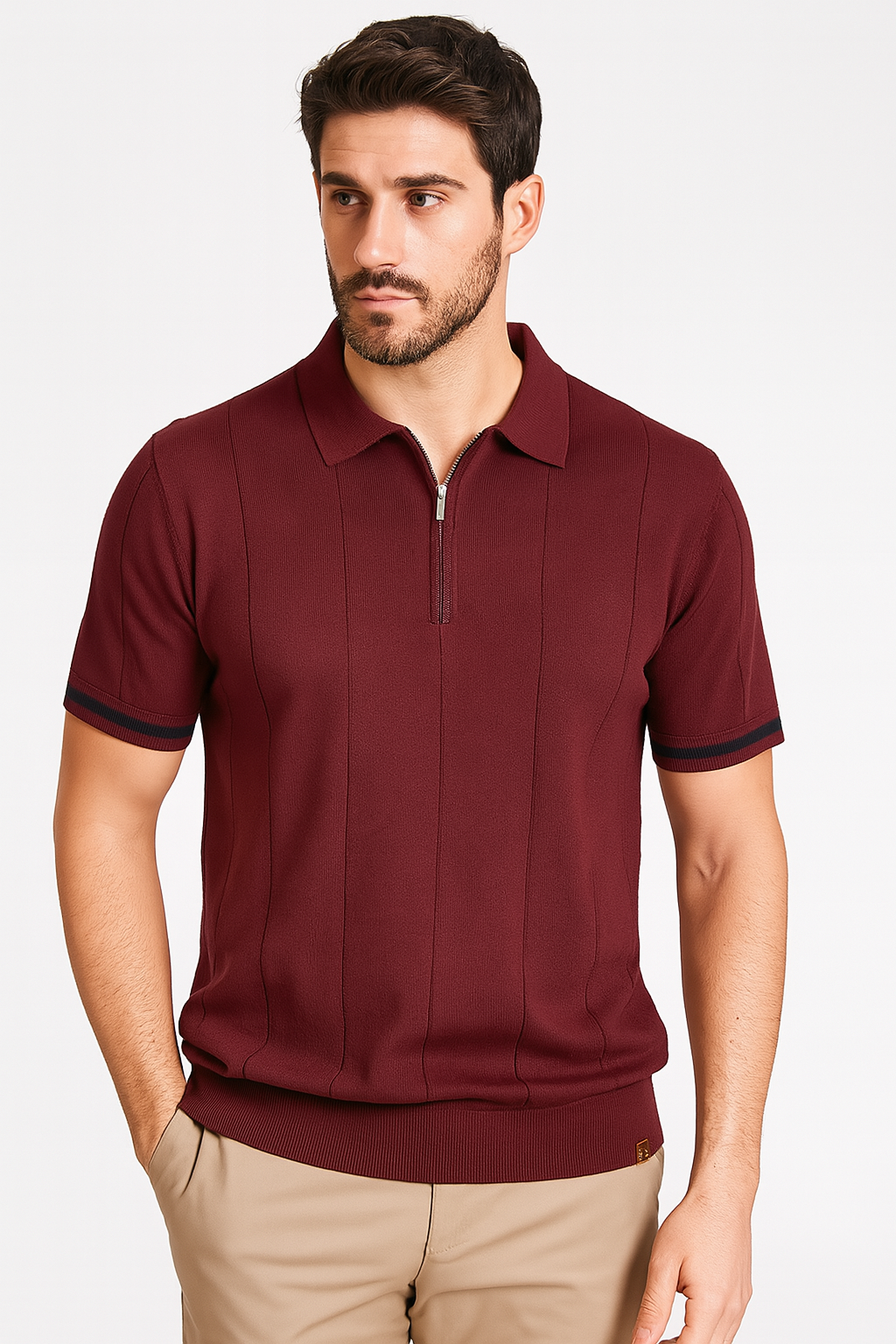 Q-Lux Polo | 2025 Yazlık Yün Örme Erkek Polo Tişört