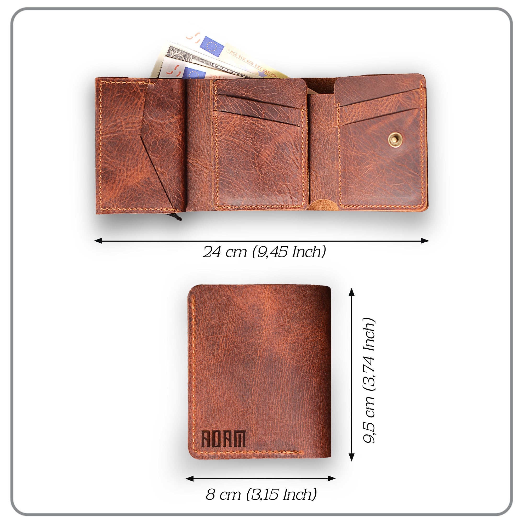 Hakiki Deri Frisco Mekanizmalı Cüzdan