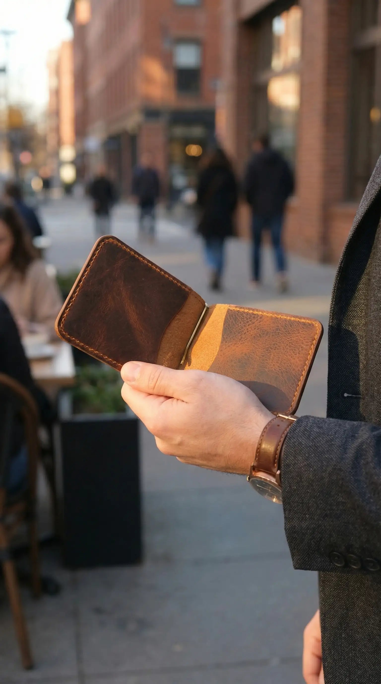 YAVER® Mandallı Hakiki Deri Cüzdan