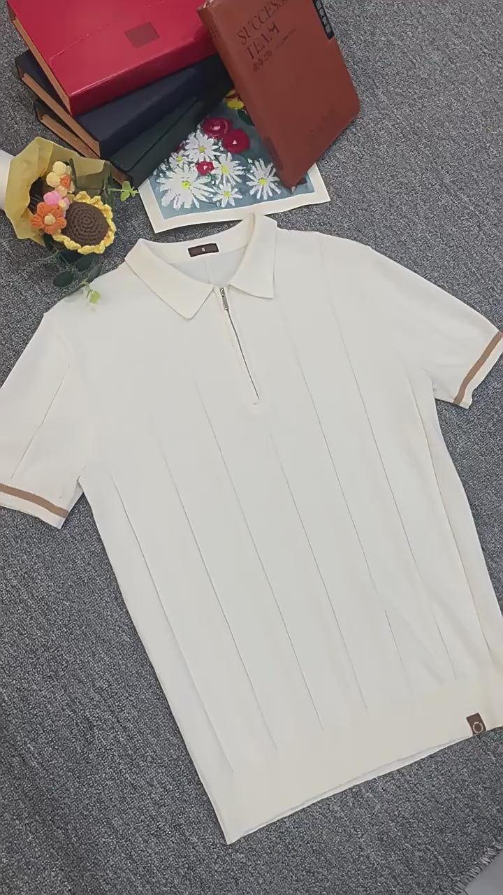 Q-Lux Polo | 2025 Yazlık Yün Örme Erkek Polo Tişört