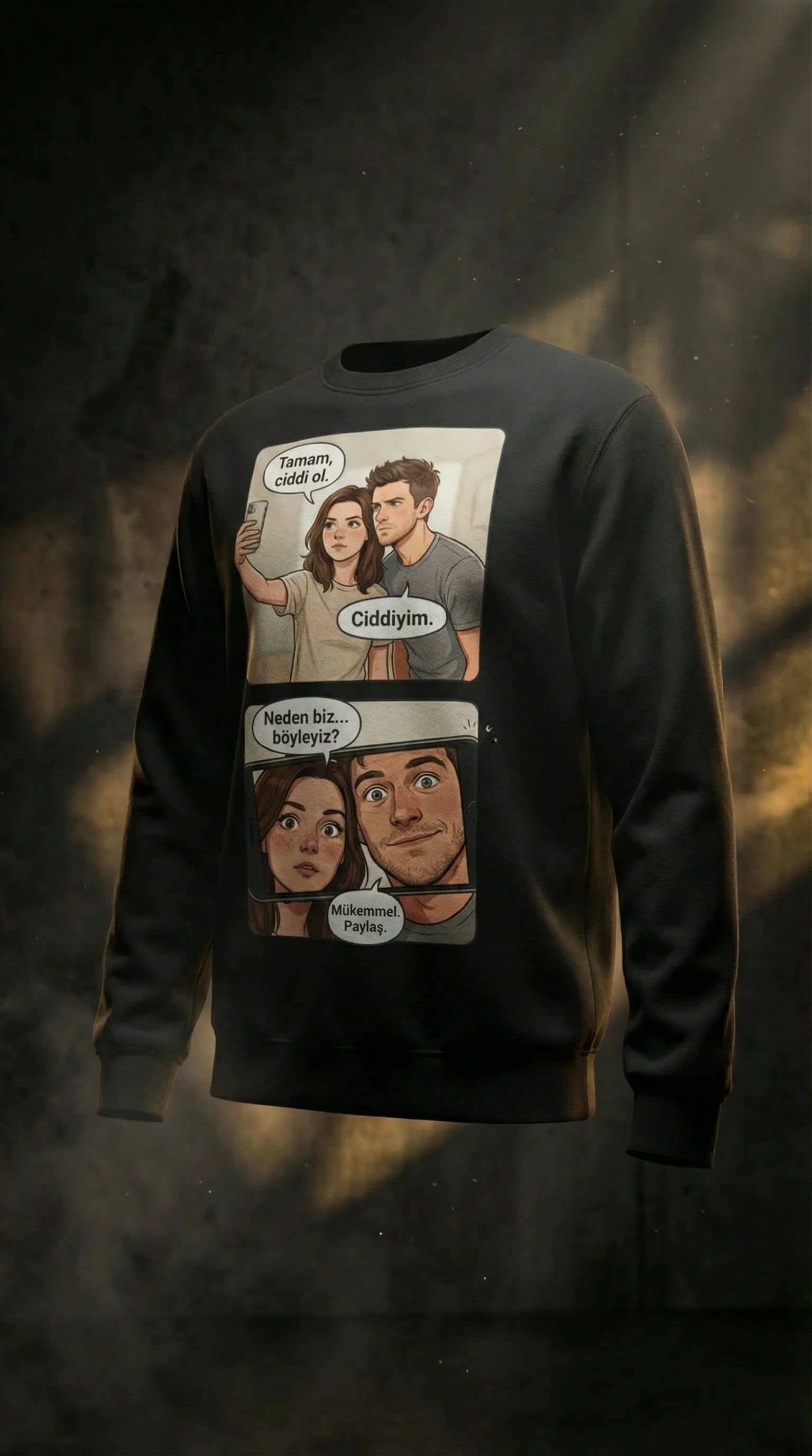 Kişiye Özel Karikatür Hikâye Sweatshirt’ü, Çiftler İçin Özel Bir Anı Hediyesi