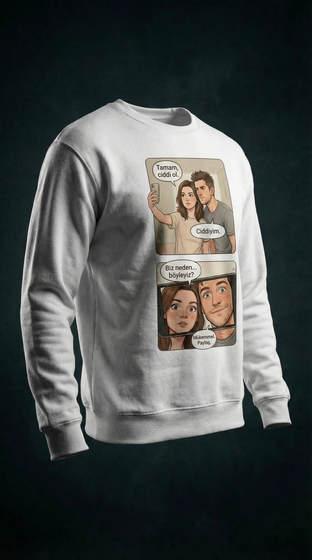 Kişiye Özel Karikatür Hikâye Sweatshirt’ü, Çiftler İçin Özel Bir Anı Hediyesi