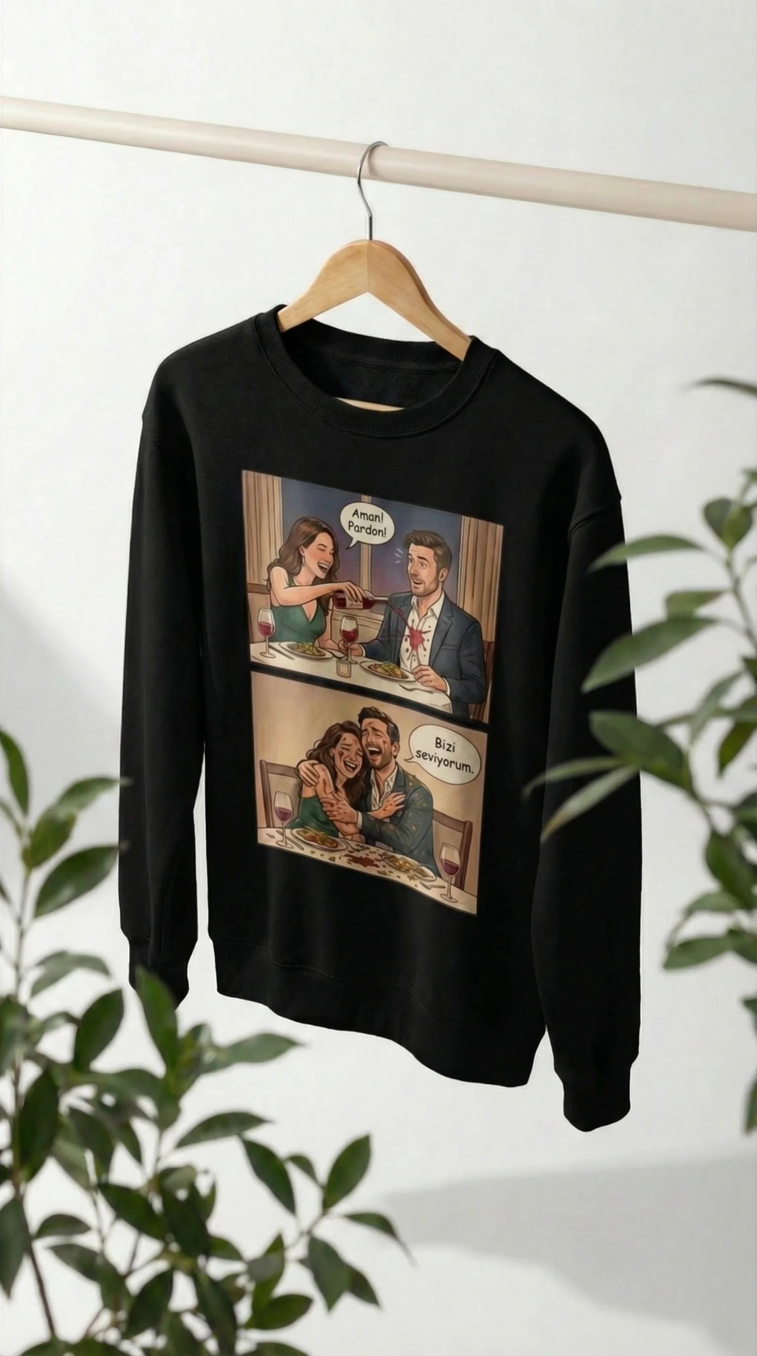 Kişiye Özel Karikatür Hikâye Sweatshirt’ü, Çiftler İçin Özel Bir Anı Hediyesi