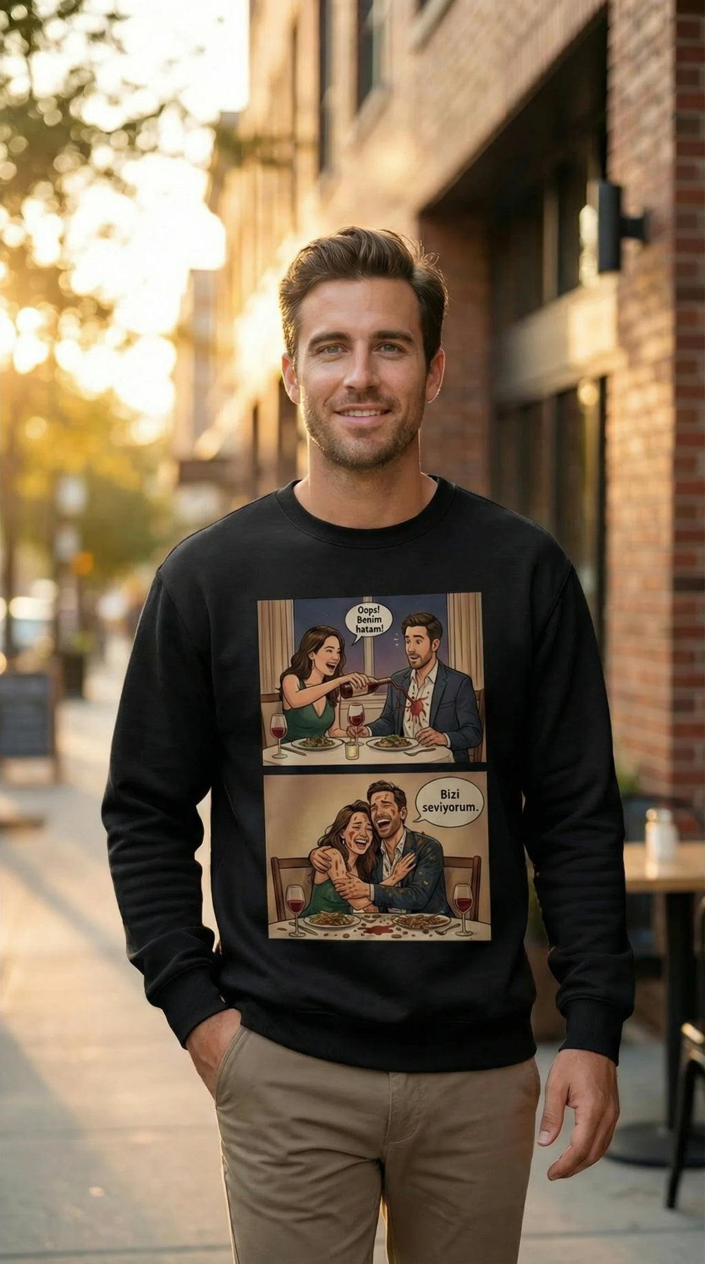 Kişiye Özel Karikatür Hikâye Sweatshirt’ü, Çiftler İçin Özel Bir Anı Hediyesi