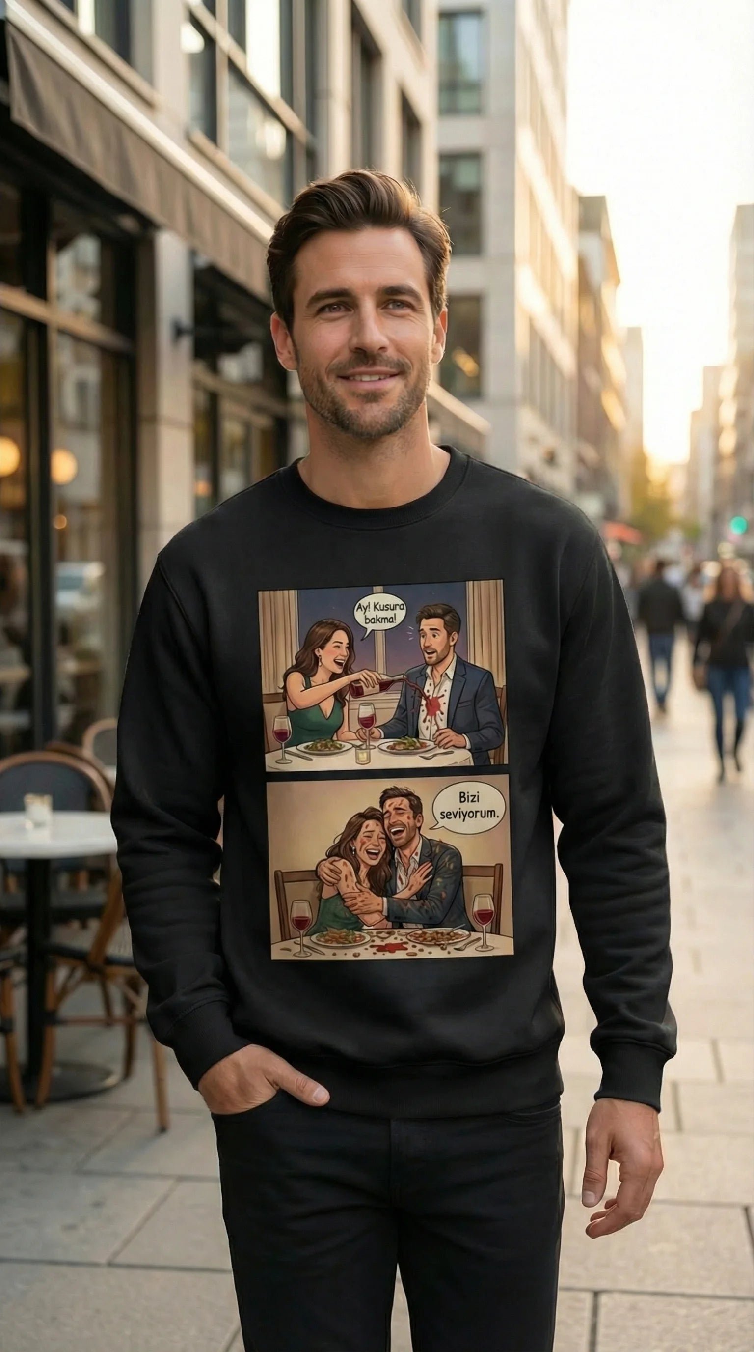 Kişiye Özel Karikatür Hikâye Sweatshirt’ü, Çiftler İçin Özel Bir Anı Hediyesi