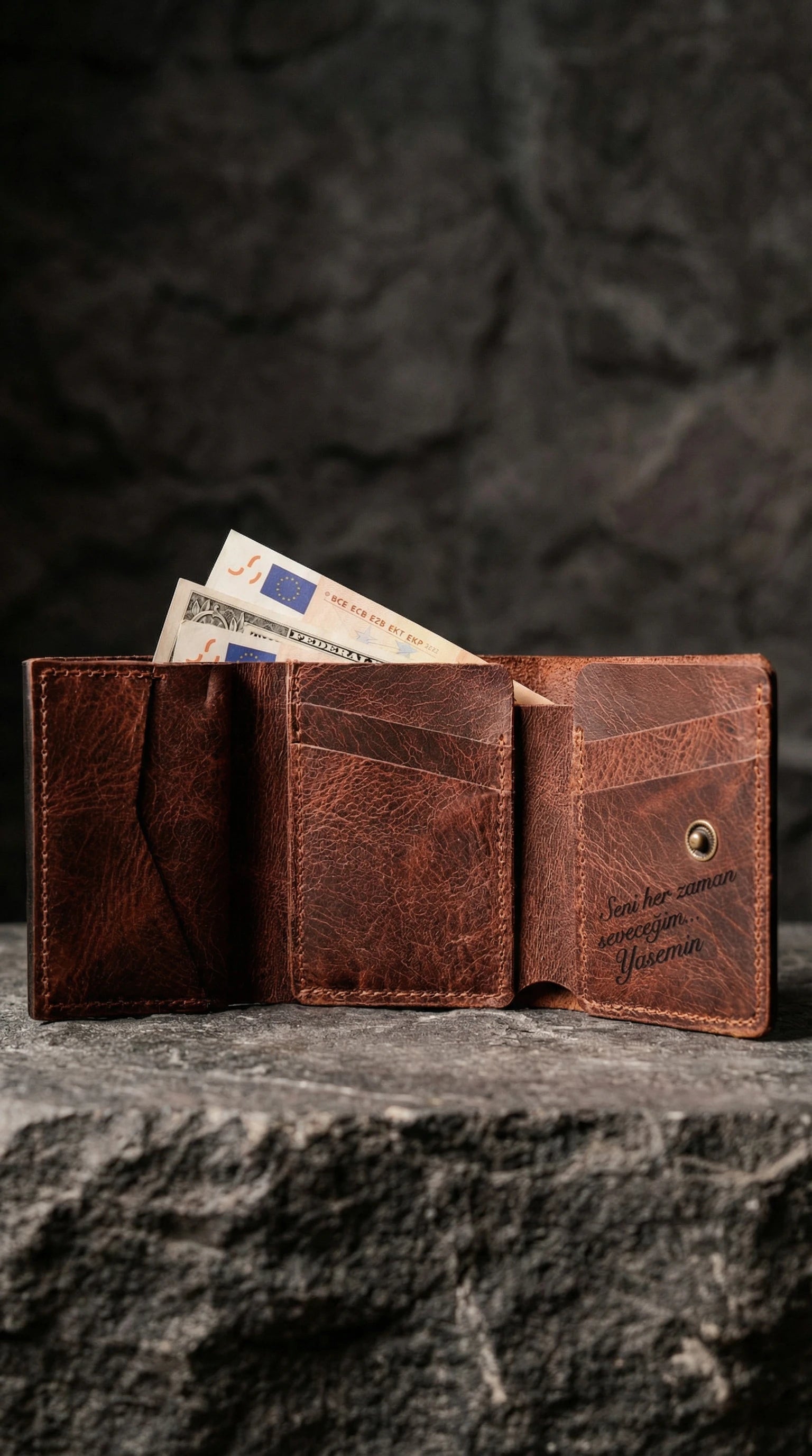 Hakiki Deri Frisco Mekanizmalı Cüzdan